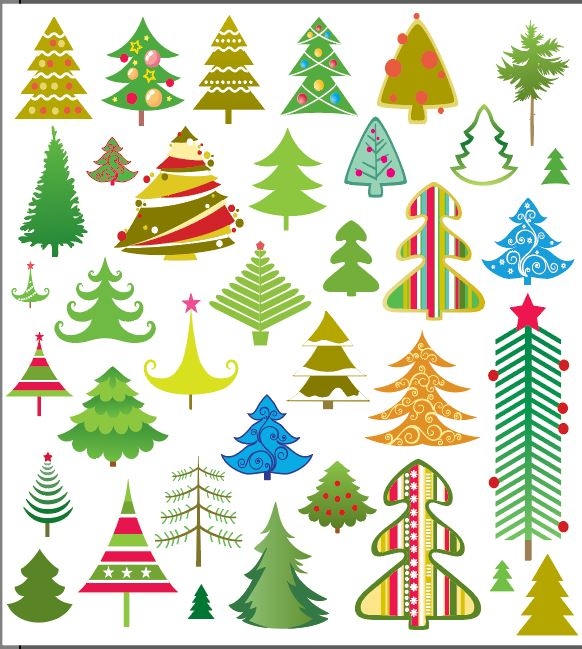 Huge collection of Christmas trees vectors